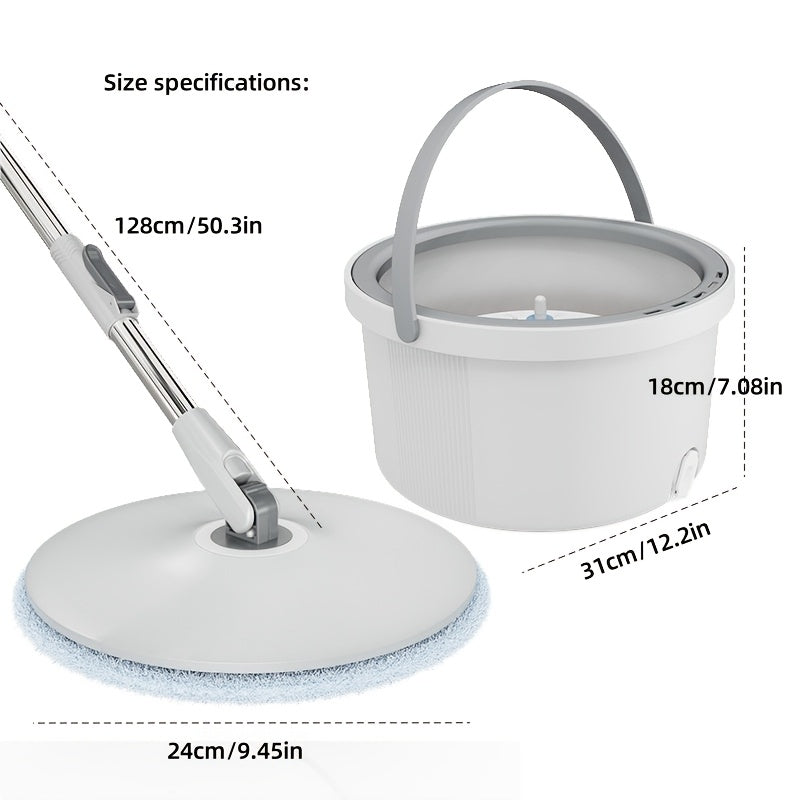3 ta Spin Mop to'plami 3 ta Mikrofiber Pad bilan - Noxushlangan po'latdan yasalgan tutqich, uzoq muddatli ABS material, Oshxona, Hammom va Yashash xonasi tozalash uchun mukammal