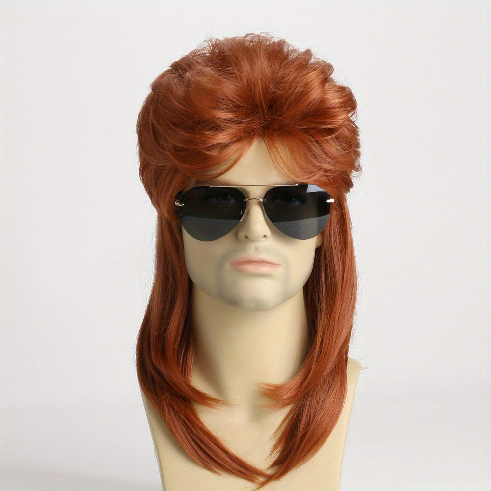Long Curly Rock and Roll Wig with Golden Highlights for 80s Halloween Costume