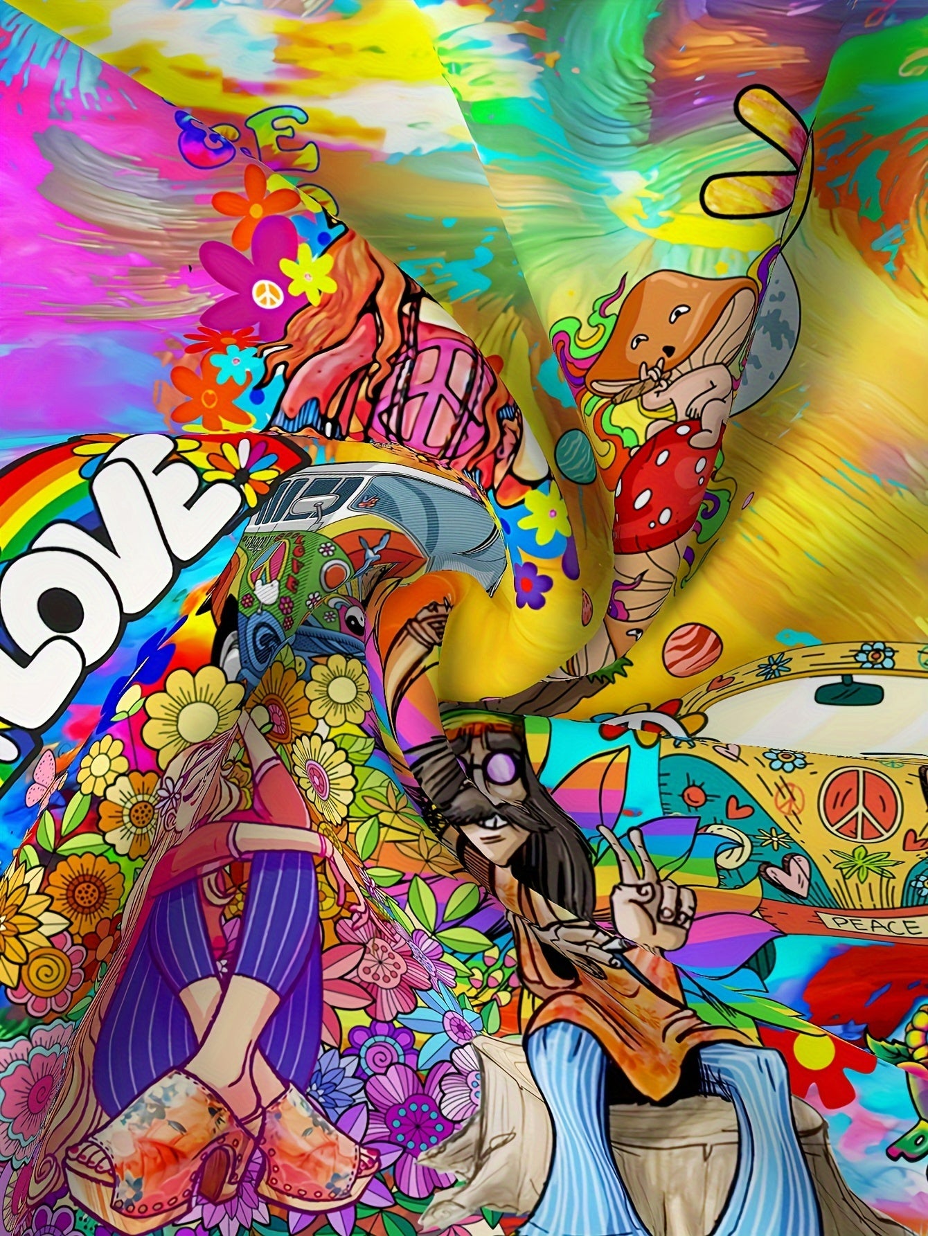 Men's Plus Size Hawaiian Shirt Short Sleeve Cartoon Print Breathable Polyester Casual Beach Vacation