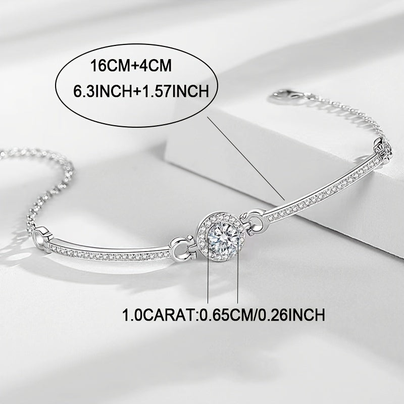 Moissanite taqinchoq 1 karat sterling kumush zargarlik ayollar uchun sovgʻa qutisi