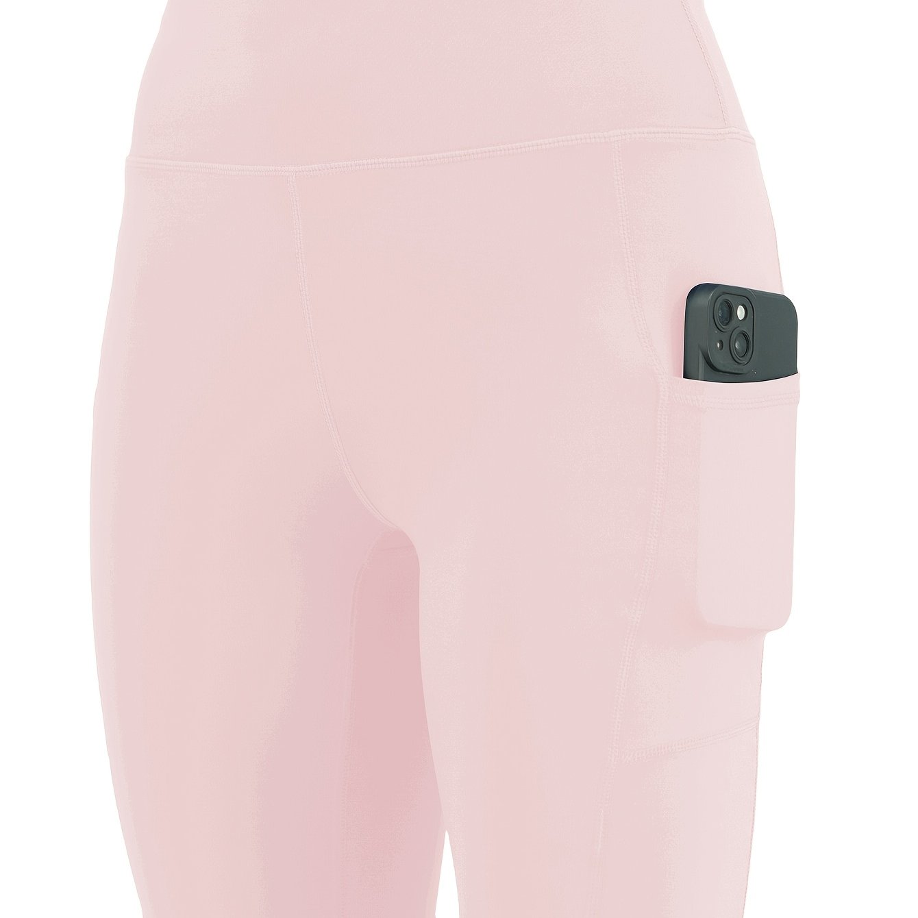 Women's High-Waisted Stretchy Fitness Shorts with Pockets Plus Size Workout Yoga Running