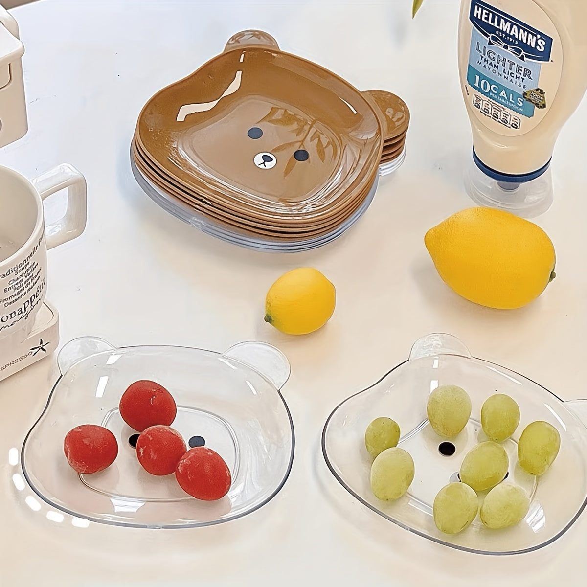 Pet Bear Cartoon Dog Food Plate for Snacks and Meals Durable Kitchen Essential