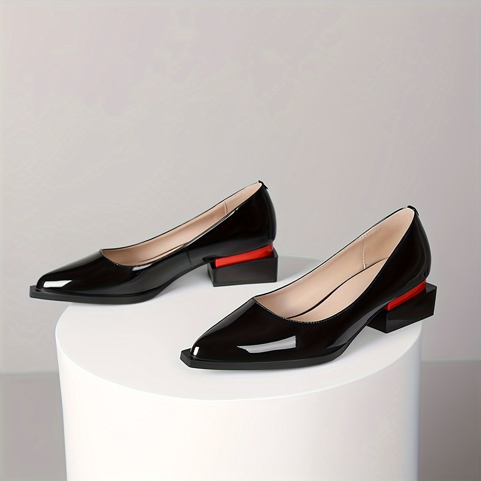 Black Pointed Flats Slip-On All-Season Women’s Man Made Materials