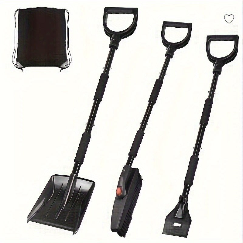 Winter Snow Removal Kit With Detachable Shovel Brush Ice Scraper Carry Bag