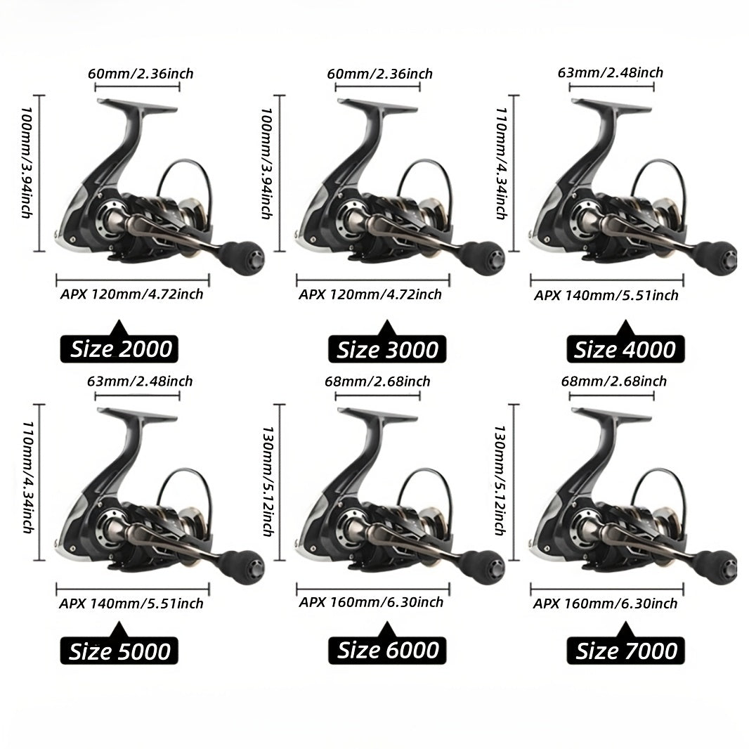 Metal Spinning Fishing Reel 14 Ball Bearings Long Casting Freshwater Black