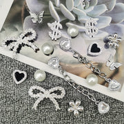 Women Shoe Charms 16Pcs Heart Bling Rhinestone Shoe Clips Decorations