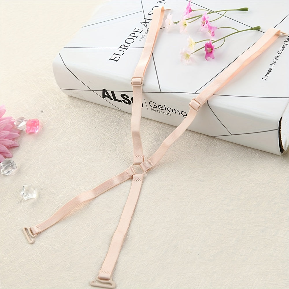 Adjustable Nylon Shoulder Straps for Women's Lingerie and Underwear Non-Slip Cross-Back Bra Straps