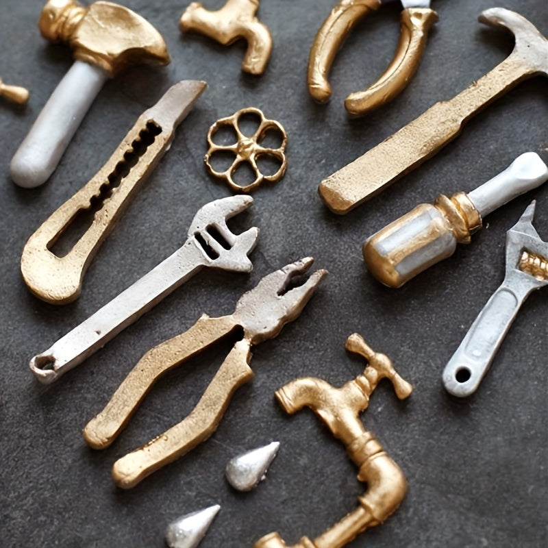 Steam Punk Chocolate Mold 3D Hammer Pliers Faucet DIY Cake Decorating Kitchen Accessory