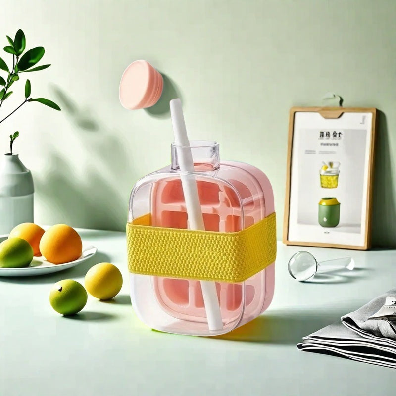 No-Contact Ice Press Machine with Straw Portable Commercial-Grade Ice Maker