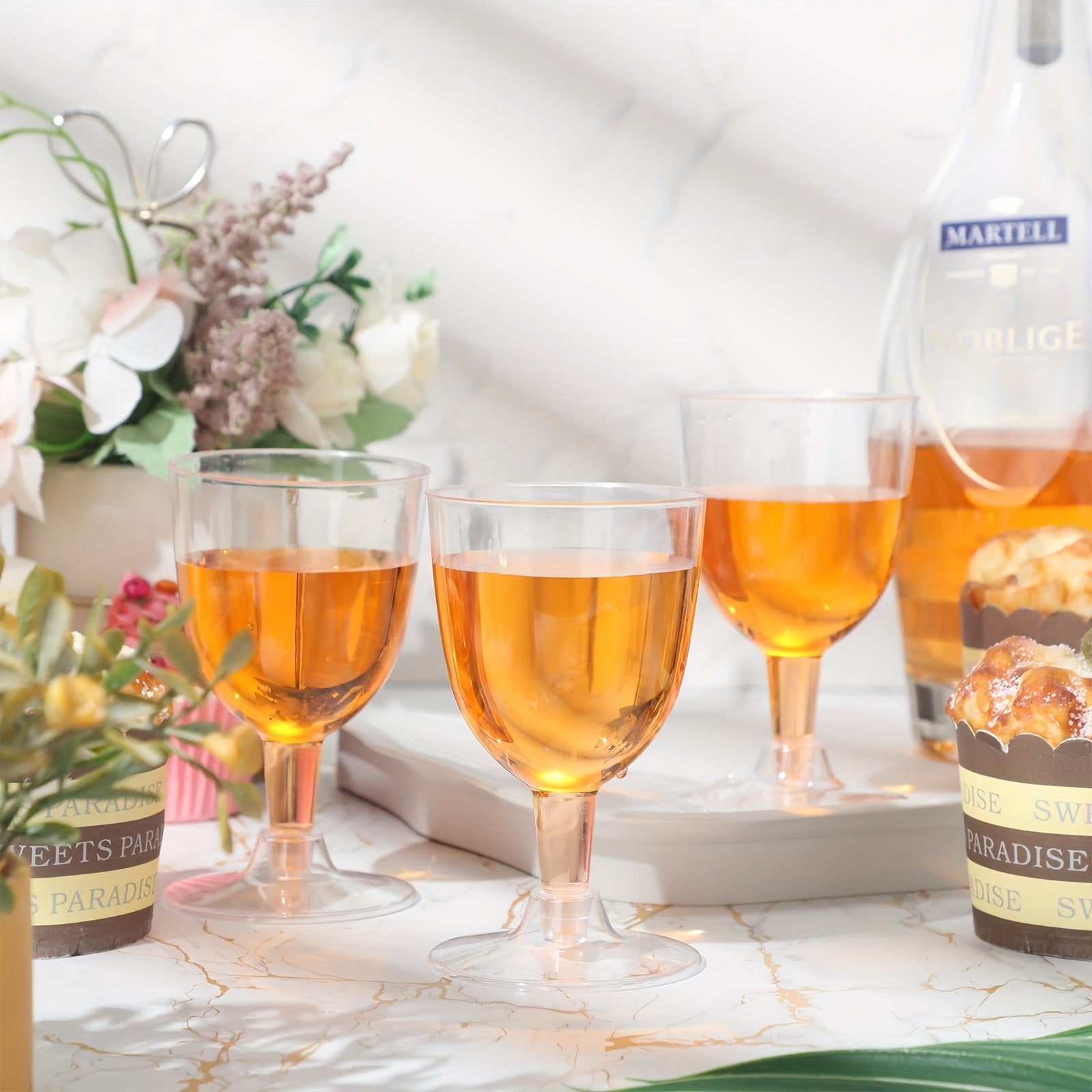 Набор из 24 прозрачных пластиковых бокалов для вина объемом 5 унций, ударопрочные бокалы для вина, шампанского, десертов