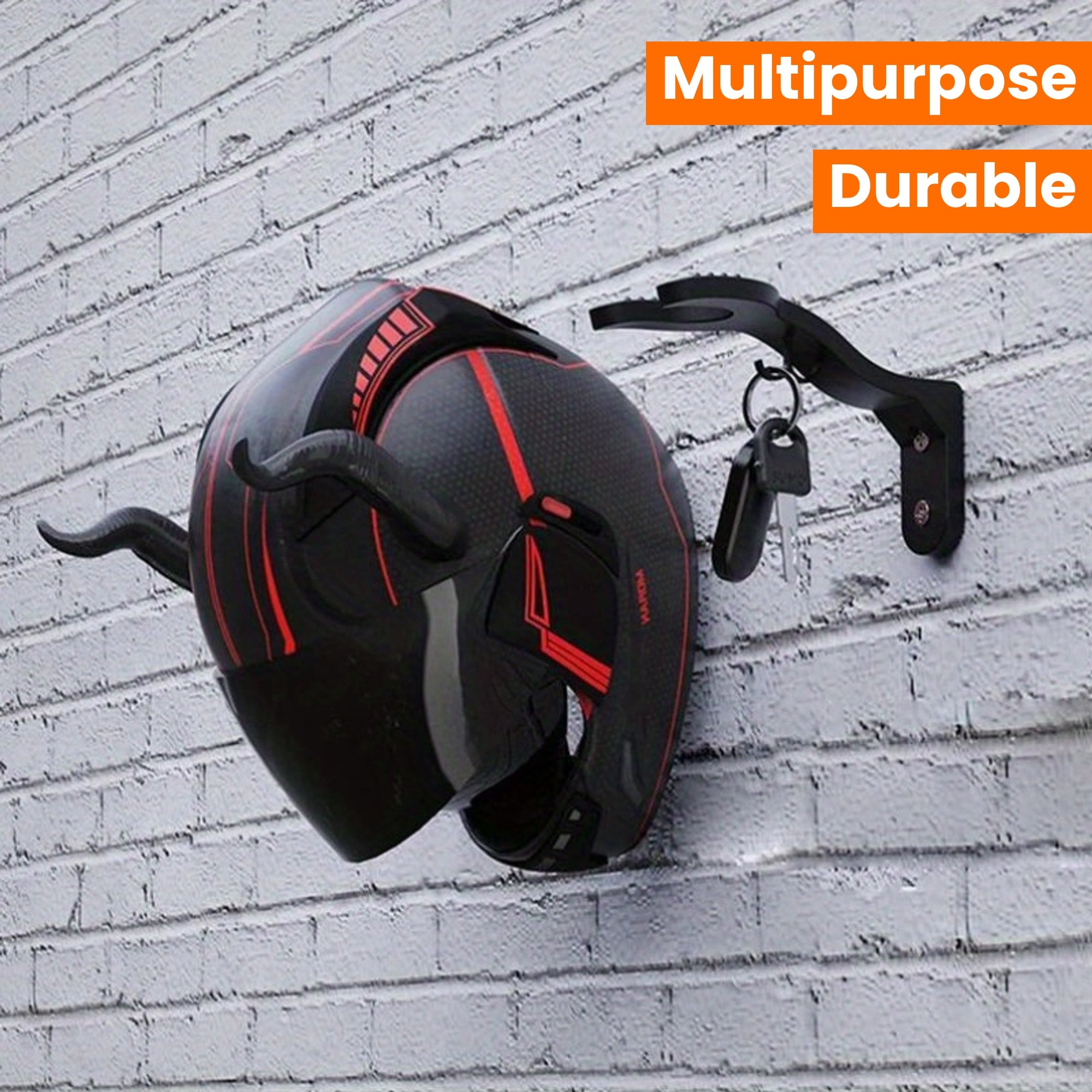 Motorcycle Helmet Hook Rack Wall Mount Resin Storage Organizer for Helmet and Luggage