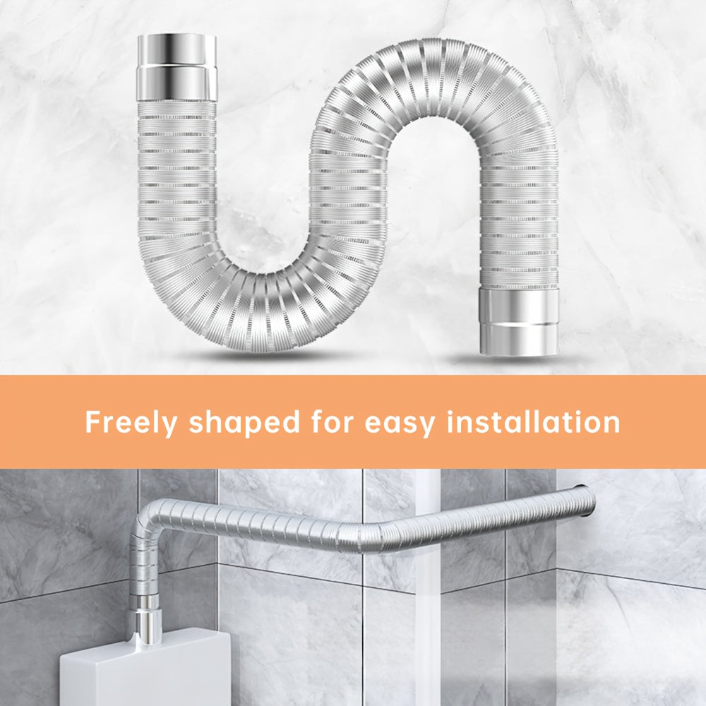 Aluminum Fireplace Chimney Pipe 149.86cm Flexible Ventilation Duct for Stove and Tent