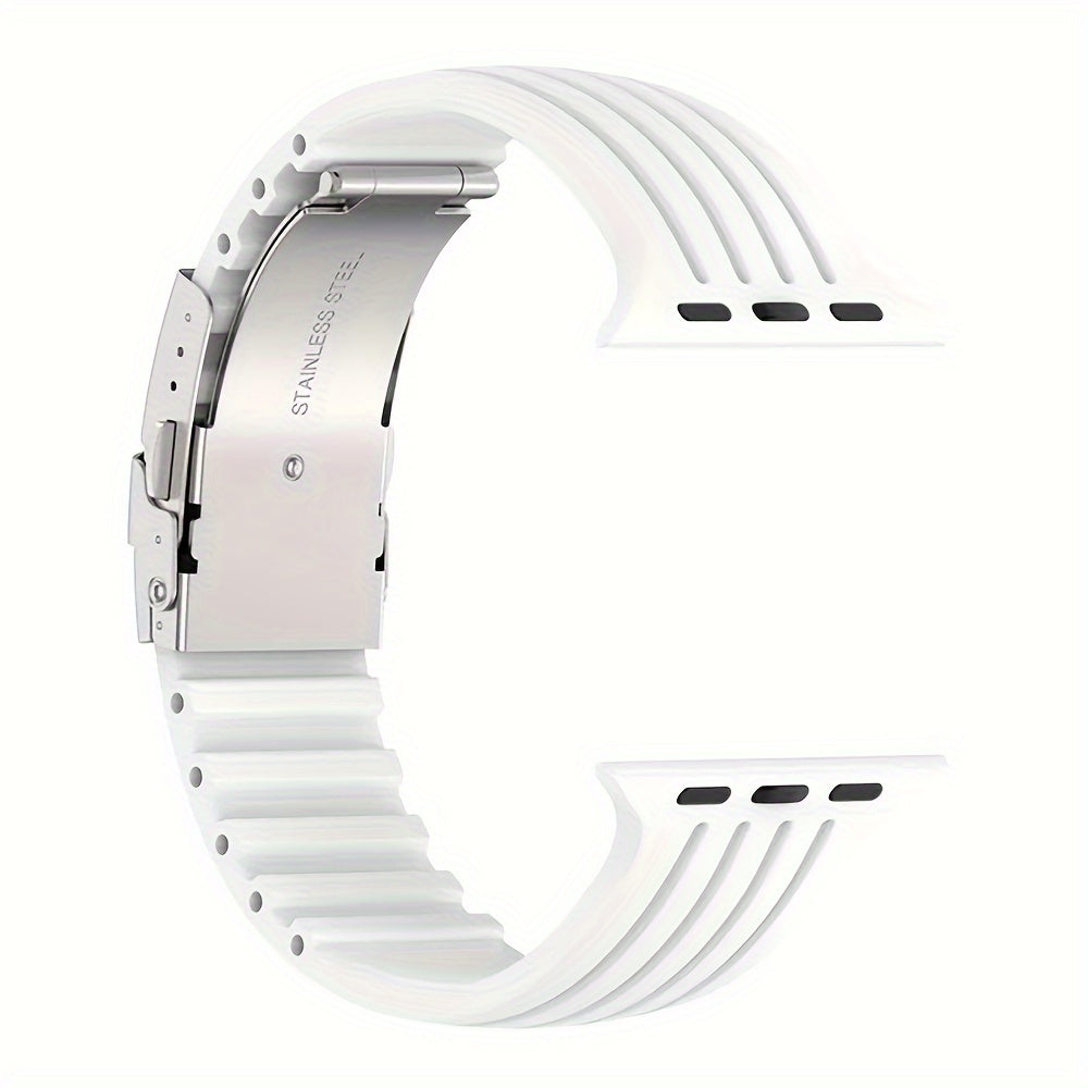 Elastic Silicone Watch Band Compatible with IWatch Series 1-9 SE Ultra 2 38mm 40mm 41mm 42mm 44mm 45mm 49mm for Men Women