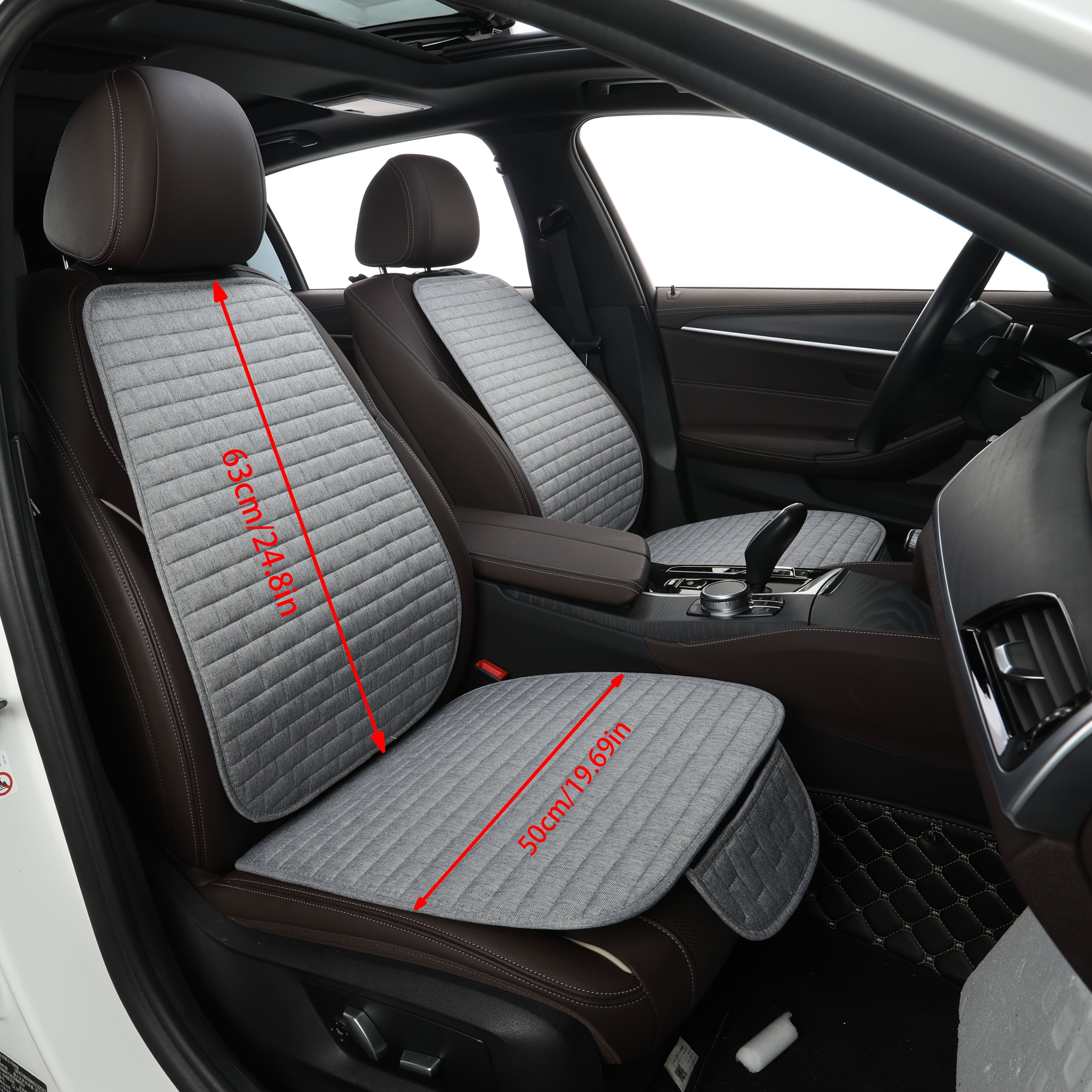 Universal Car Seat Mat Waterproof Linen Texture Stain-Resistant Easy Clean