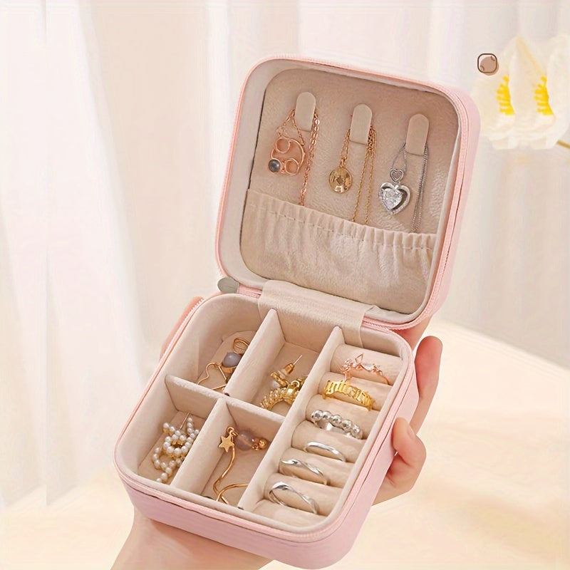 Caja de almacenamiento para joyas Multi-Grid con forro suave para collares y pendientes