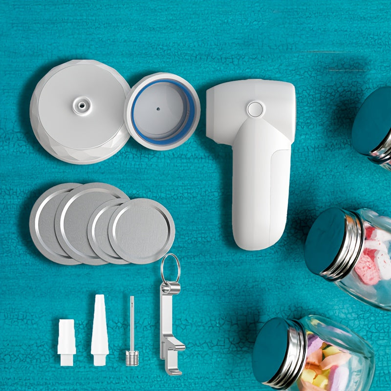 1 dona Portativ 3-in-1 Vacuum Sealer va Havo Pompasi, USB bilan qayta to'ldiriladigan, kuchli yopish, uzoq batareya muddati, 18650 seriyali litiy batareya, oziq-ovqat saqlash va sport to'plar uchun ko'p o'lchovli yopish.