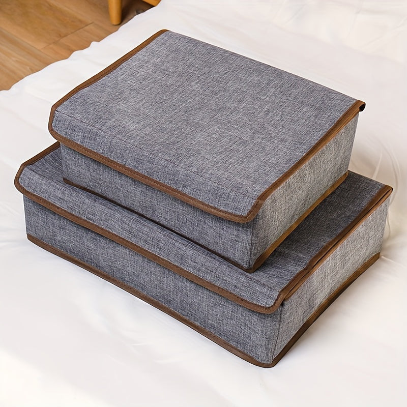 Fabric Storage Basket with Cover for Underwear Socks and Clothes Organize Wardrobe Closet Bedroom