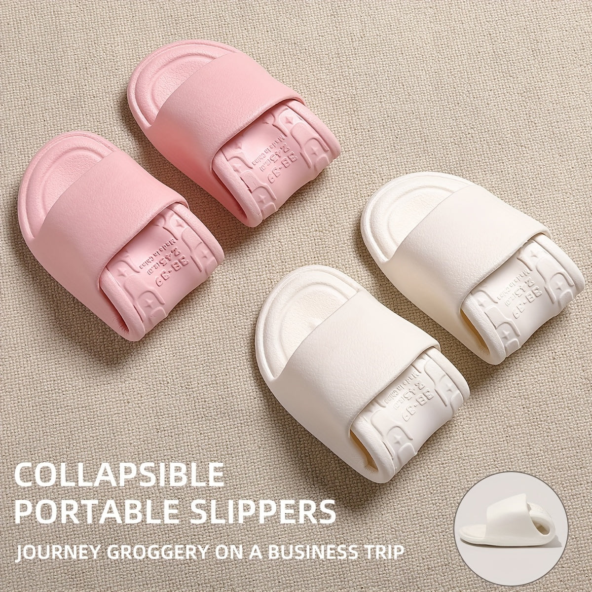 Unisex EVA Travel Slippers Lightweight Foldable Quick-Dry Indoor Shoes