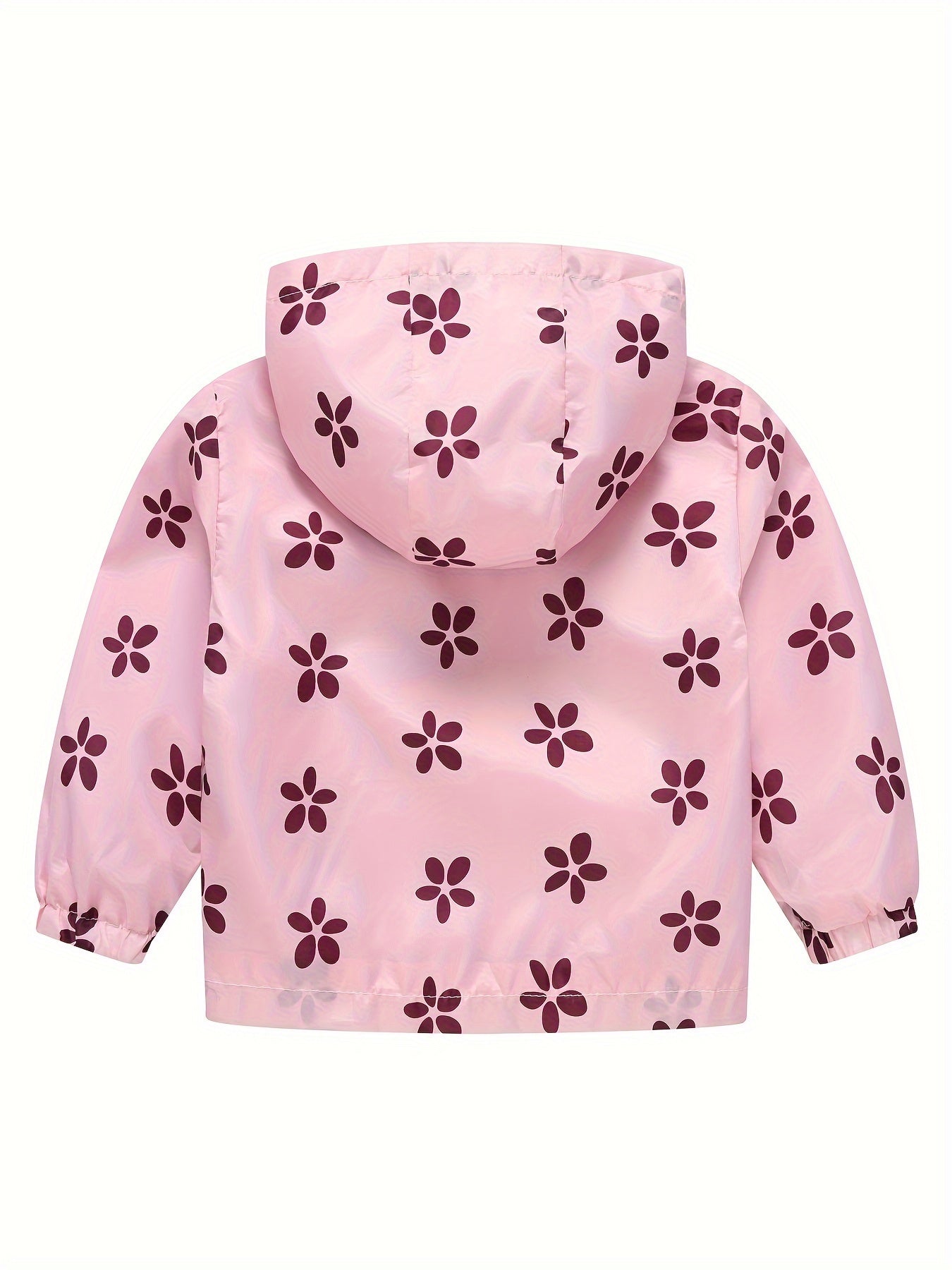 Girls' Cartoon Flower Print Hooded Zipper Jacket with Pockets for Girls 12 and Under