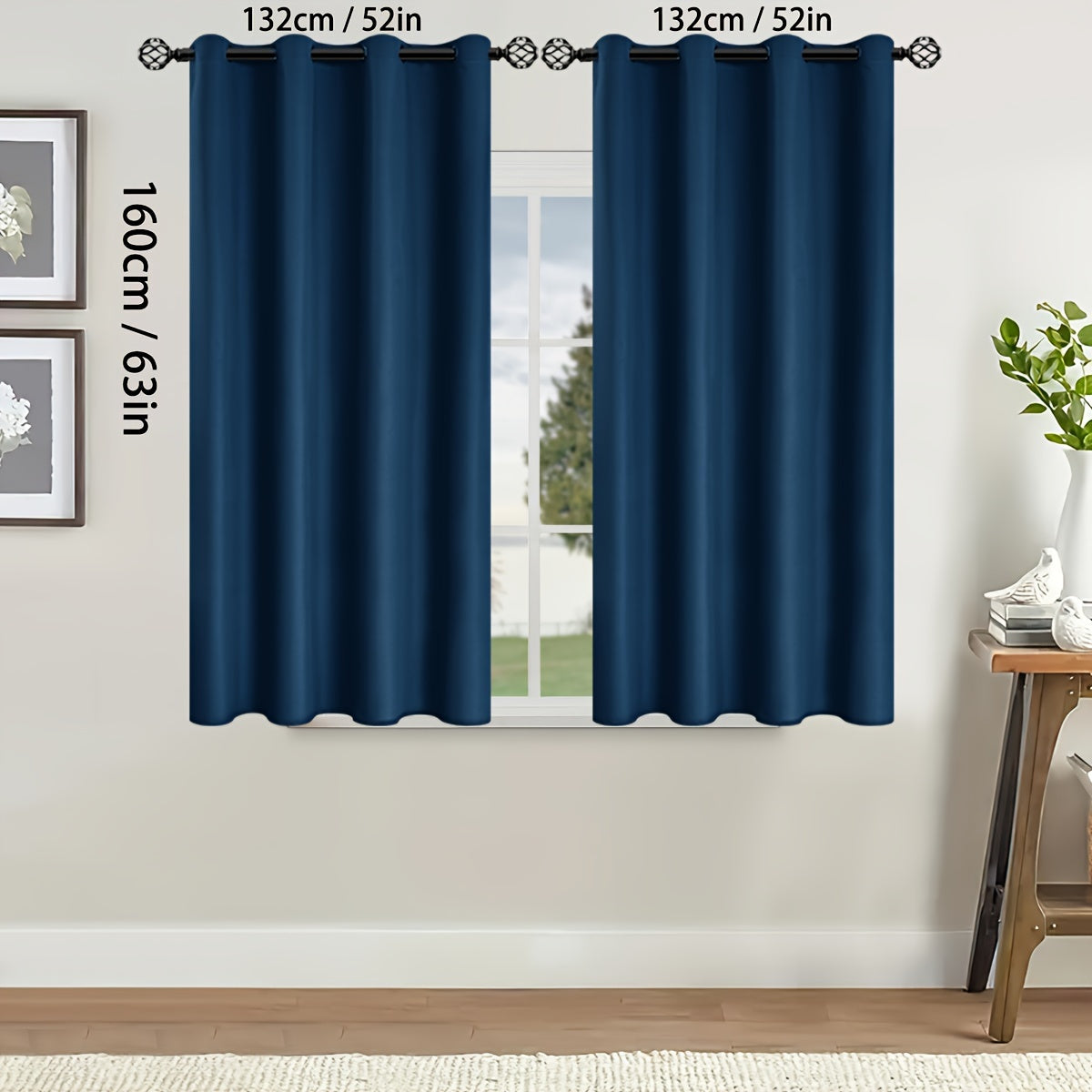 Blackout Curtains for Bedroom and Living Room, UV Protection, Easy Slide