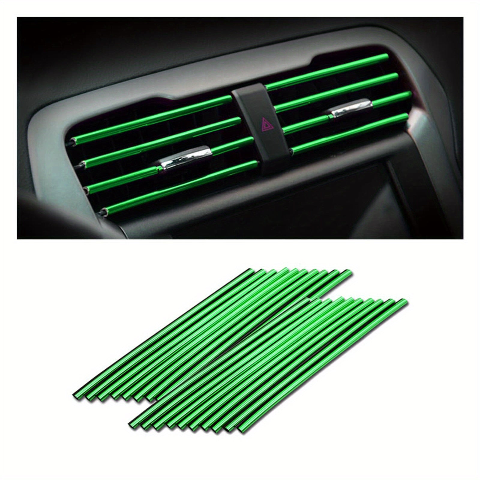20pcs Universal Car Air Vent Decorative Strips Waterproof Bendable Vent Trim