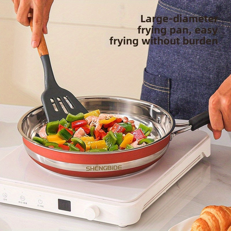 Set of 6 Stainless Steel Cookware Set with Frying Pan Soup Pot and Induction Compatible