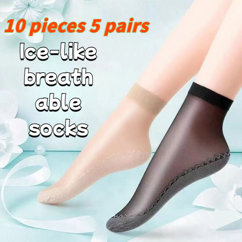 Women's Breathable Stockings With Non-Slip Sweat-Absorbent Socks 10 Pairs