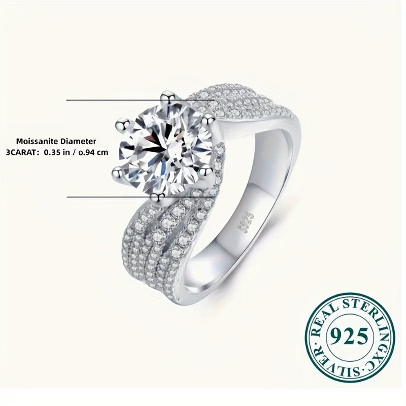 Silvery Ring with Mozambique Stone Engagement Wedding Jewelry