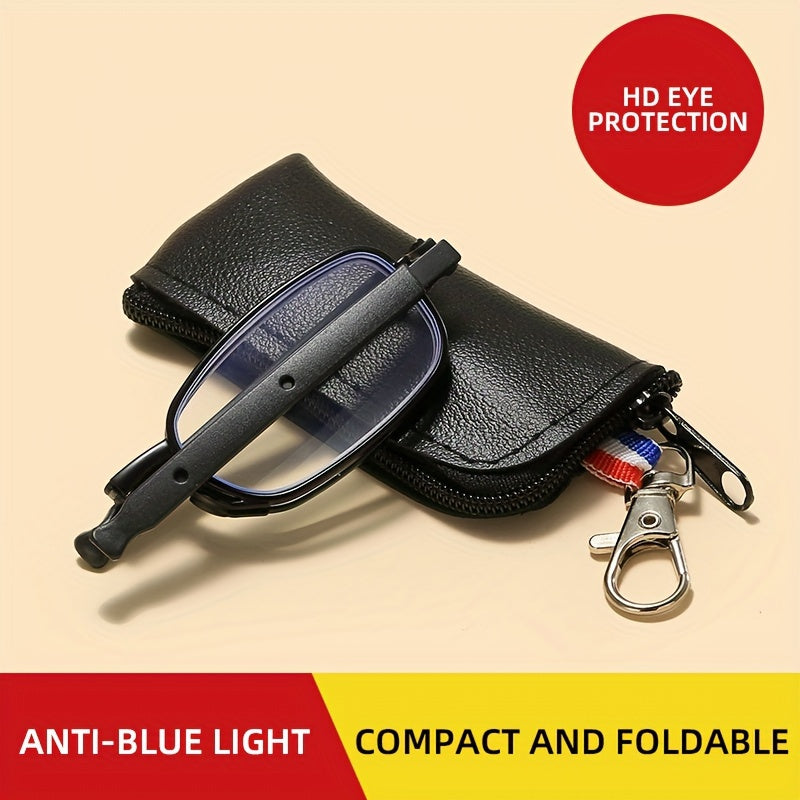 Purple Folding Reading Glasses with Blue Light Blocking and Magnification