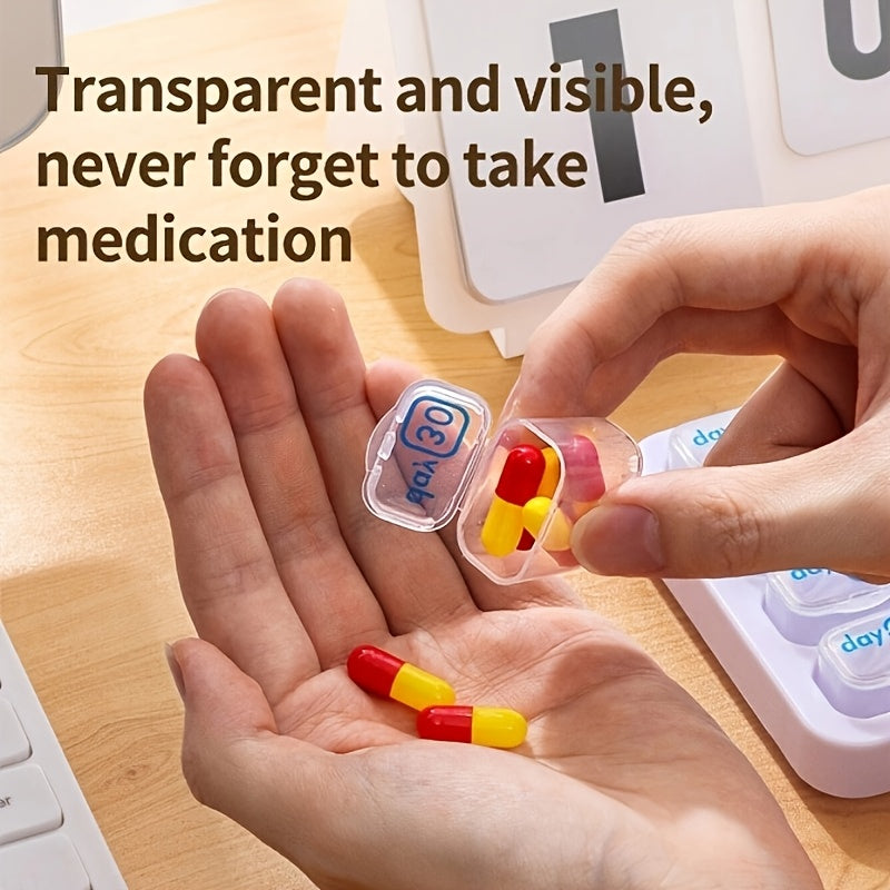 Deluxe 31-Day Pill Organizer Durable PP Material Portable with Removable Compartments