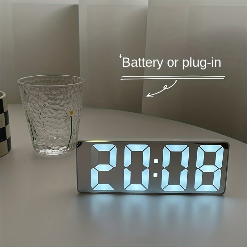 Digital LED Alarm Clock with Temperature Display and Adjustable Brightness