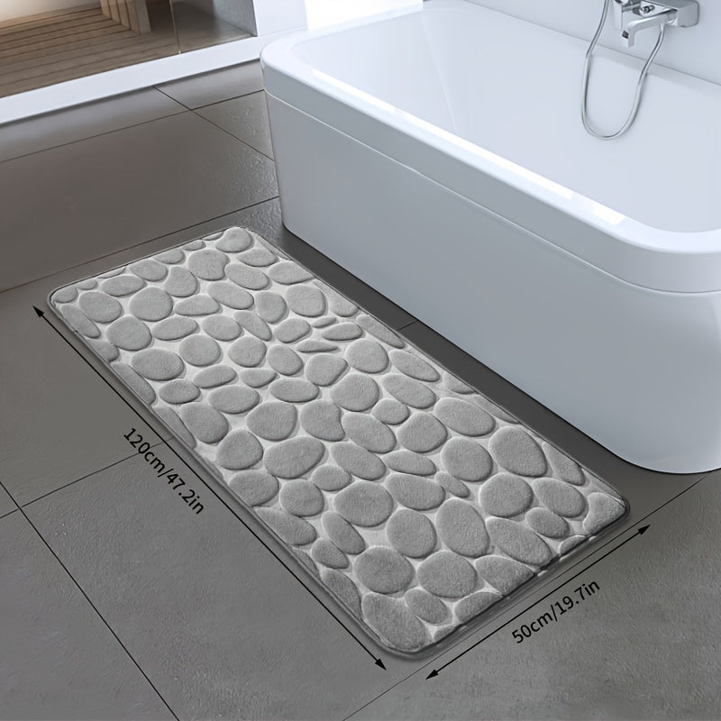 Quick-Dry Pebble Bath Mat Non-Slip Sponge Floor Mat for Bathroom Kitchen Laundry Bedroom
