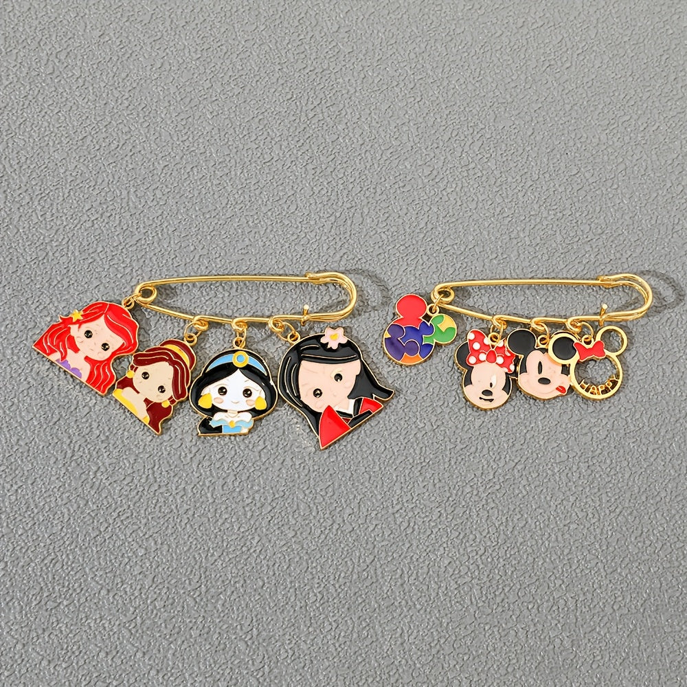 Set of Three Mickey Mouse Enamel Pins Cartoon Animal Brooches for Backpacks and Clothing