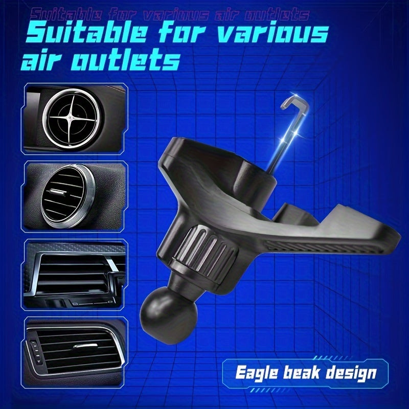 Car AC Vent Mount Durable ABS Triangle Rotating Hook with Metal Clasp