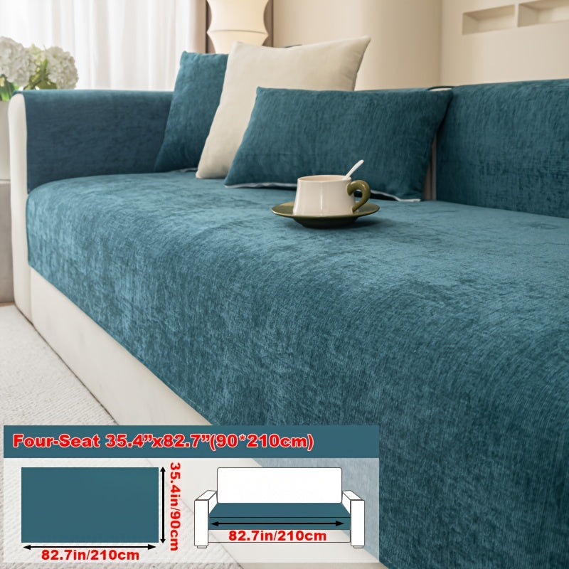 Chenille Sofa Cover for Armchairs and 4-Seater Sofas Pet-Friendly Non-Slip Machine Washable