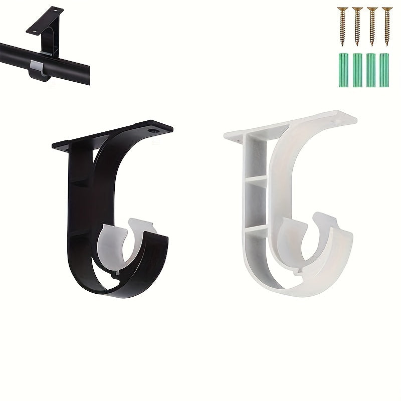 Metal Curtain Rod Bracket Wall-Mounted Shower Curtain Rod Accessories with Screws