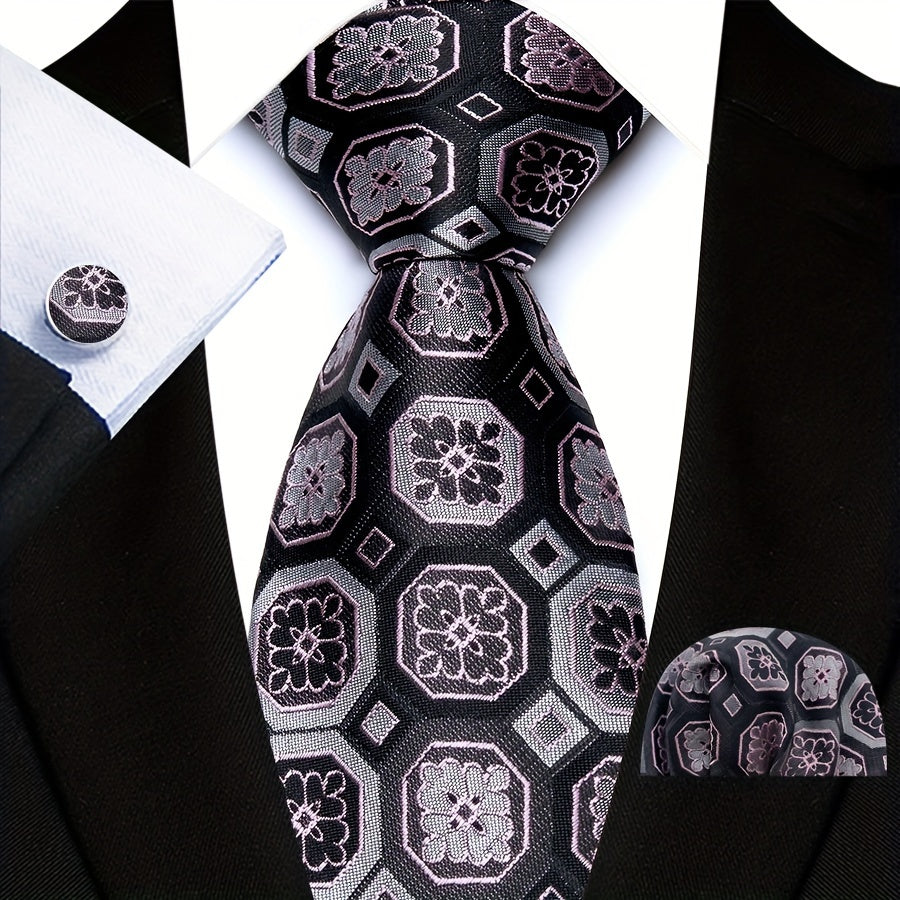 Мужской подарочный набор с галстуком с пейсли, карманным платком и пуговицами на рукавах