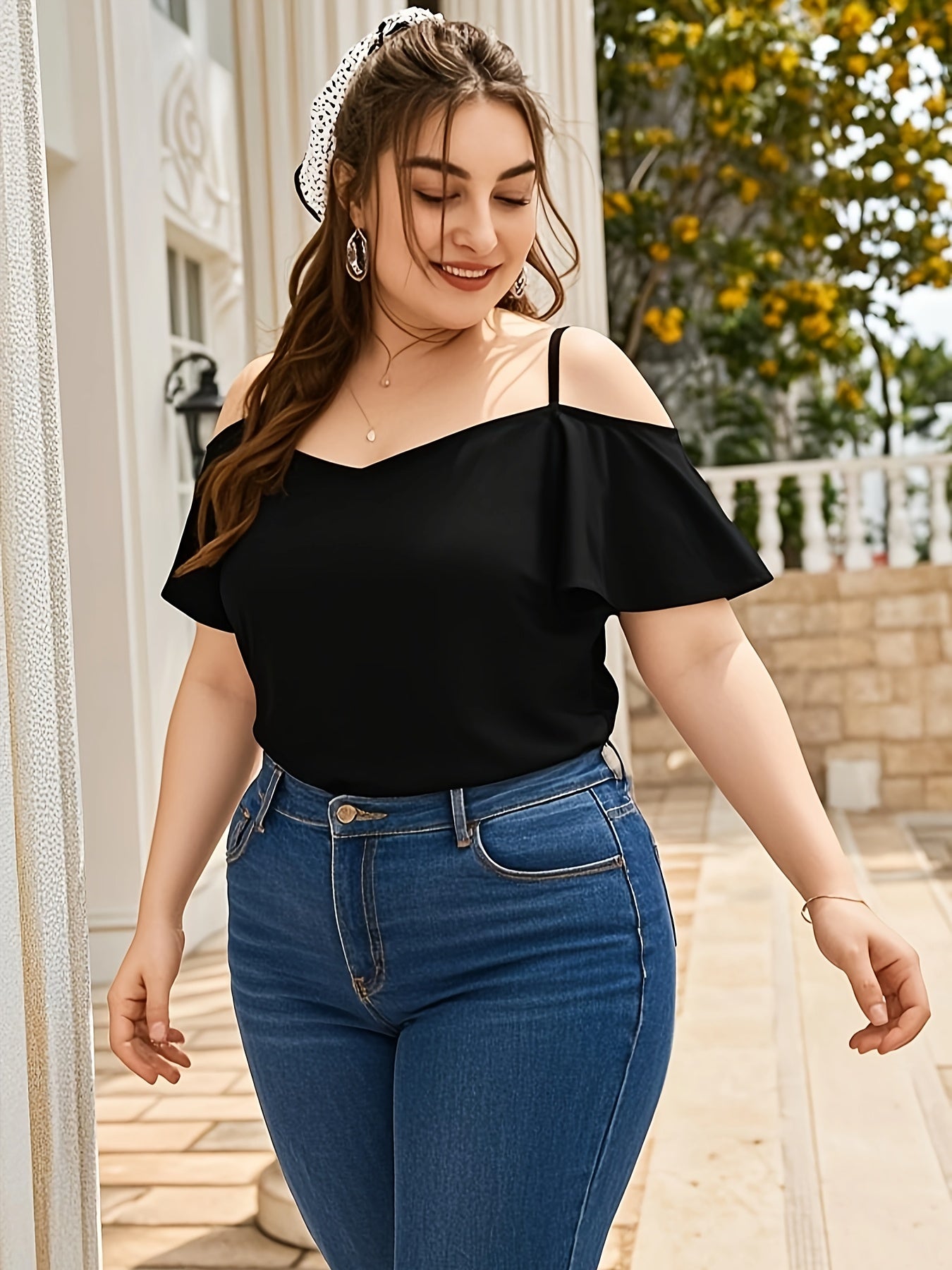 Платье для женщин больших размеров на лето с открытыми плечами, дышащий повседневный стиль