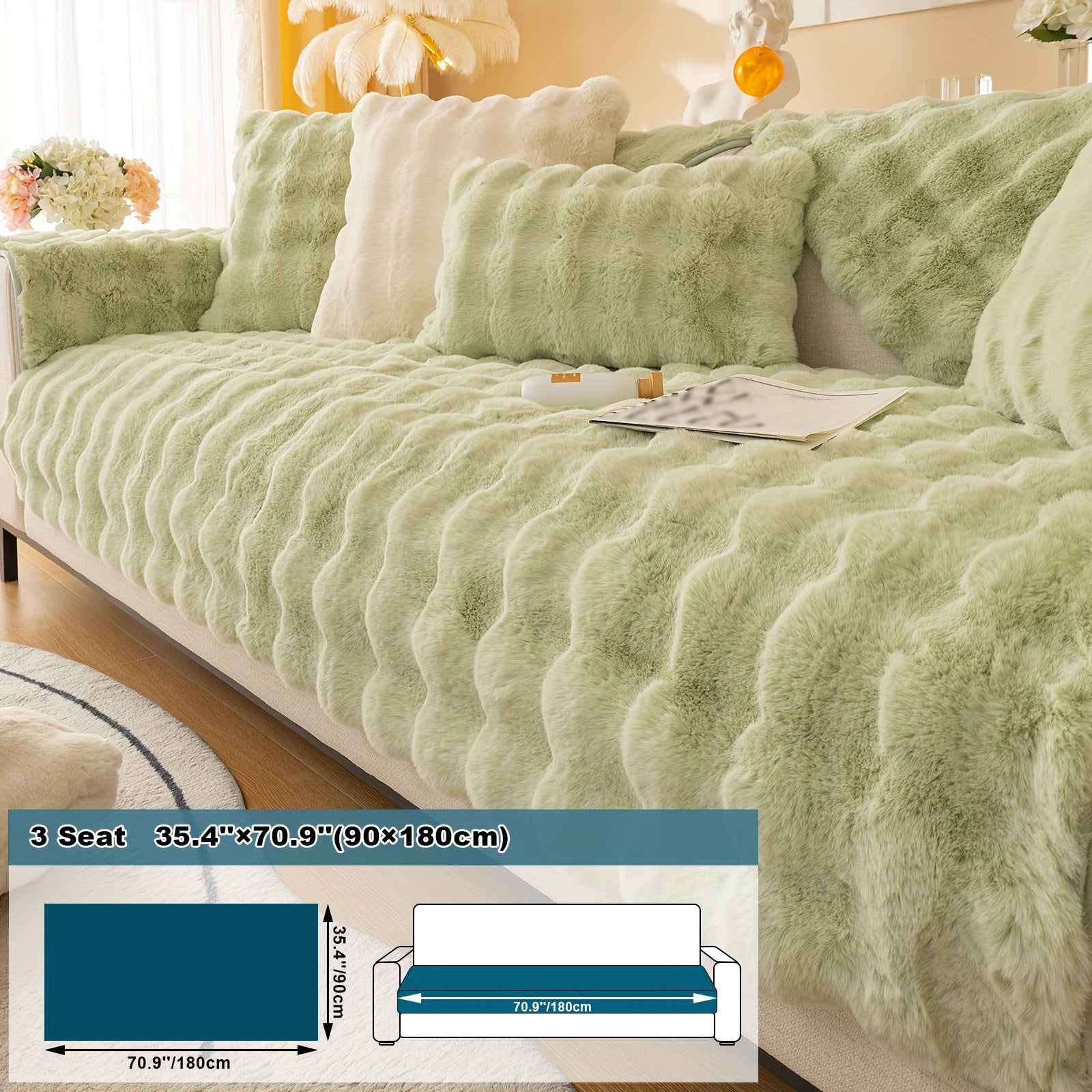 Имитация кролика плюшевая подушка-диван для домашних животных, дружелюбная к собакам с нескользящим чехлом для защиты мебели и декора в спальне, офисе или гостиной.