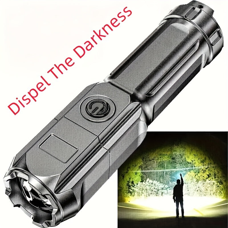 Portable Rechargeable Telescopic Flashlight with Zoom for Outdoor and Home Use