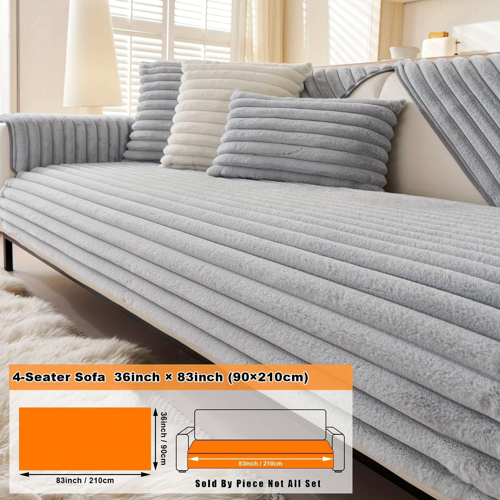 Barcha turdagi divanlar uchun mo'ljallangan, sun'iy quyon junidan tayyorlangan zamonaviy plush divan qoplamasi, mushuk va it egalari uchun iliqlik va himoya ta'minlaydi.