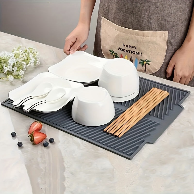 Large Silicone Dish Drying Pad Heat-Resistant Absorbent Countertop Mat