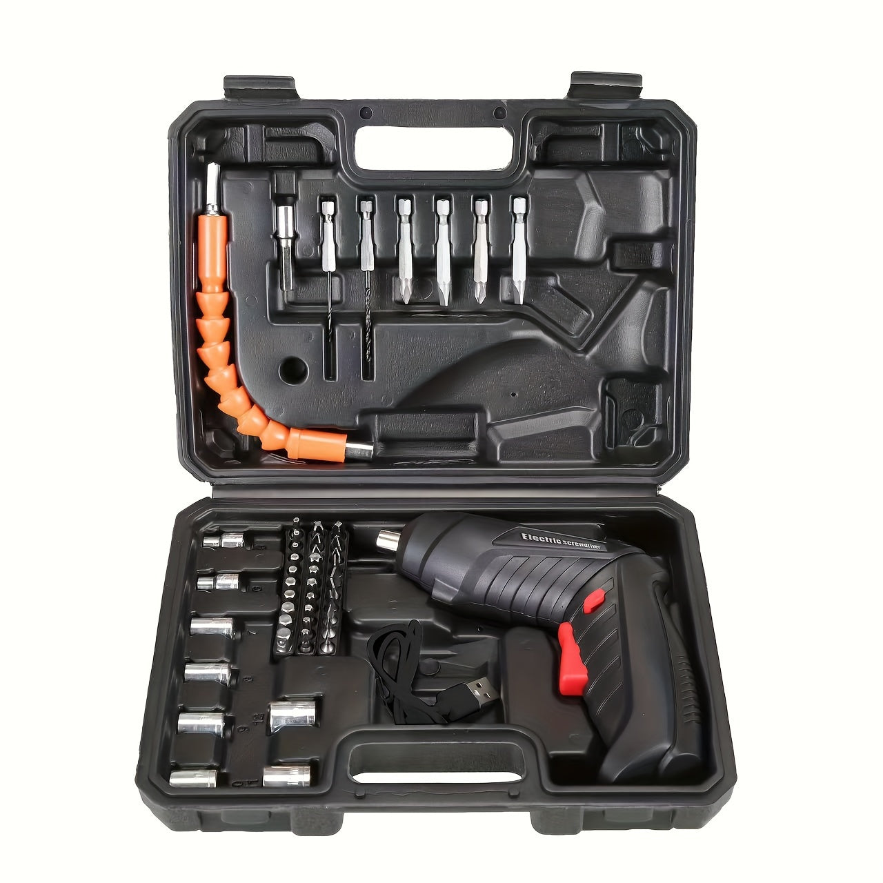 Mini Cordless Electric Screwdriver Set with 45 Bits Rechargeable USB Charging