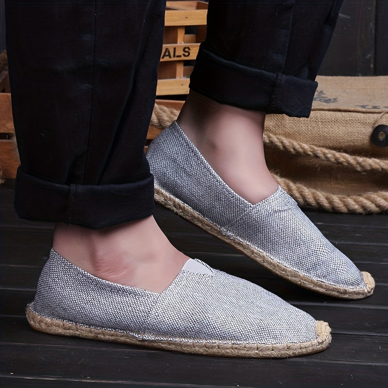 Men's Canvas Slip-On Espadrilles Casual Loafers for Walking and Comfort