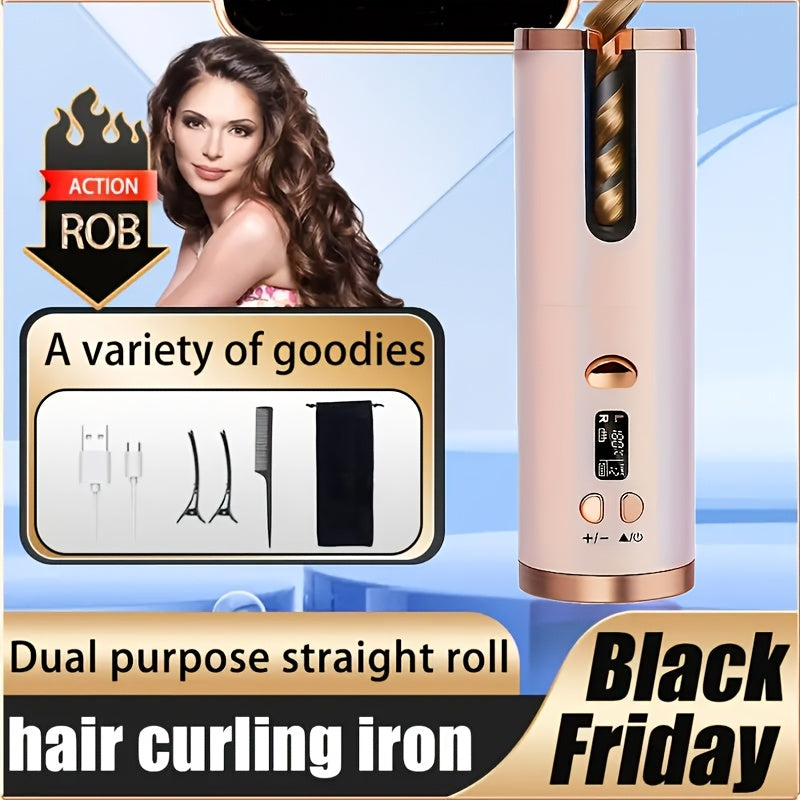 Automatic Ceramic Hair Curler with USB Charging and Tangle-Free Design