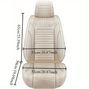 2pcs All-Season Linen Car Seat Covers Universal Fit Full Cover Beige