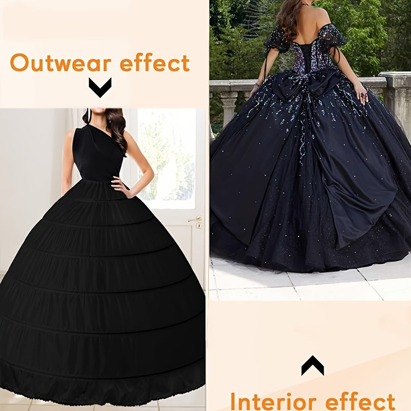 Women's Black Tulle Petticoat for Weddings and Special Occasions Polyester Easy to Wash