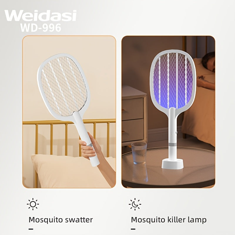 Electric Mosquito Swatter and Light Trap for Home Use, Portable USB Battery Powered