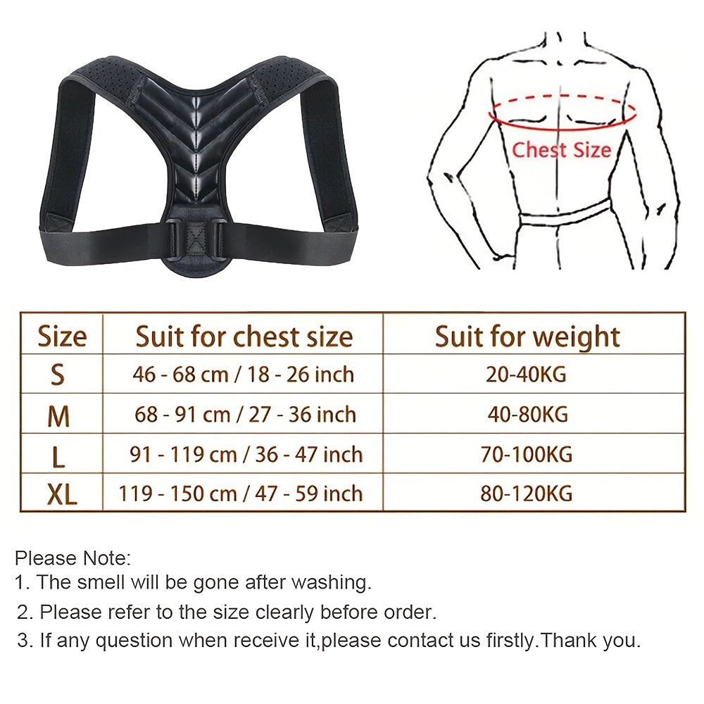 Adjustable Posture Corrector for Women and Men Breathable Shoulder Support Black Grey S/M/L/XL