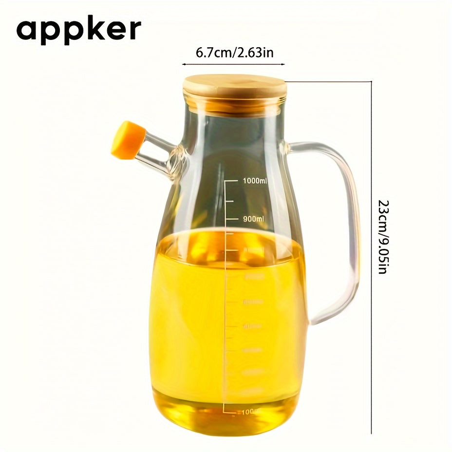 Glass Olive Oil Dispenser Bottle with Leakproof Seal for Kitchen and Outdoor Use